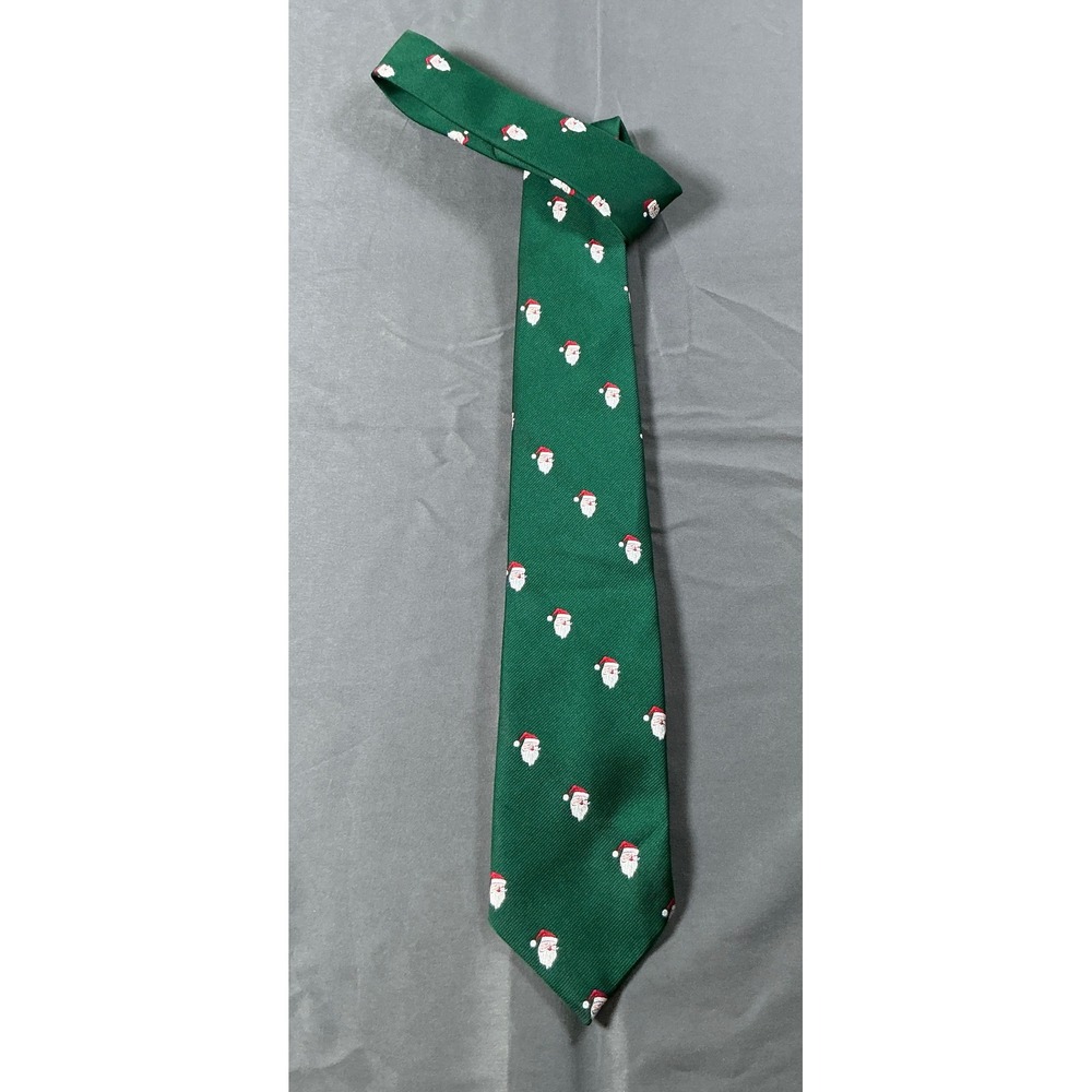 Cape Cod Neckwear Mens Green Santa Claus Holiday Christmas Silk Blend Tie